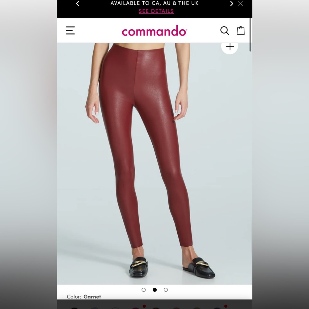 Commando Burgundy Faux Leather Leggings Sz M great condition